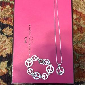 Peace Sign Bracelet and Necklace set